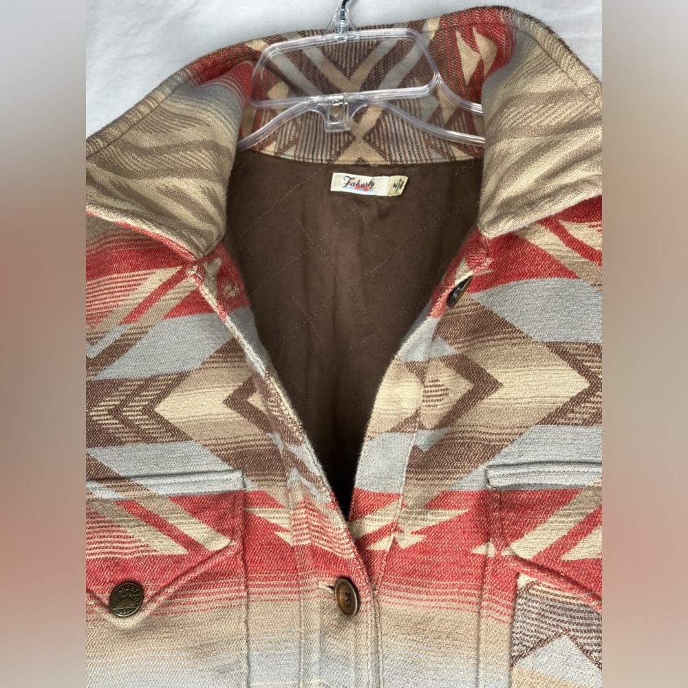 Faherty Aztec Shacket Men’s M Tiny Flaws - image 3